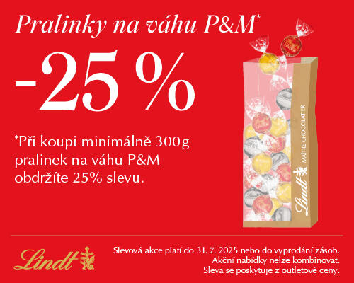 EXTRA sleva 25 % na pralinky na váhu P&M