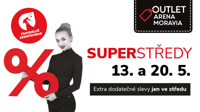 Květnové Superstředy v Outlet Arena Moravia 13. 5. a 20. 5.