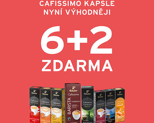 Akce 6+2 zdarma na kapsle Cafissimo